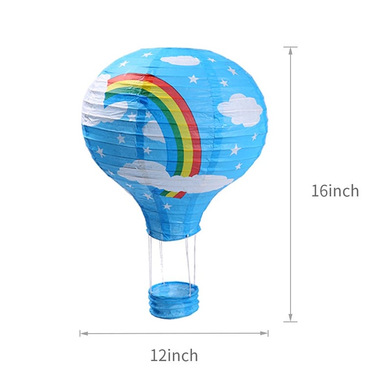 Zilue Hot Air Balloon Decorations Rainbow Paper Lanterns for Wedding Birthday Baby Showers Christmas Party Decoration Pack of 6 - Image 2